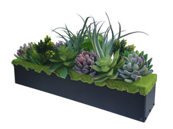Artificial Succulent Metal Planter Arrangement Potted Succulents Centerpiece