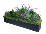 Artificial Succulent Metal Planter Arrangement Potted Succulents Centerpiece