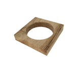 4x4x0.8 Oak Square 3 Hole Lightly Sanded Paperweight Riser Platform Art Craft