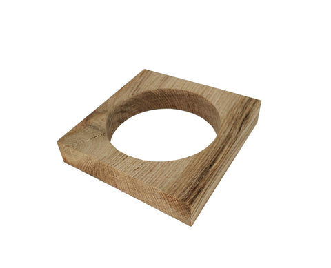 4x4x0.8 Oak Square 3 Hole Lightly Sanded Paperweight Riser Platform Art Craft
