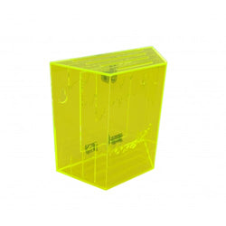 FixtureDisplays® Yellow Green Donation Box Plexiglass Acrylic Fundraising Box Cave Stalactite Style Suggestion Box 7.9"W X 7.6"H X 3.3"D Lock and 2 Keys Wall Mount 21735