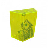 FixtureDisplays® Yellow Green Donation Box Plexiglass Acrylic Fundraising Box Cave Stalactite Style Suggestion Box 7.9"W X 7.6"H X 3.3"D Lock and 2 Keys Wall Mount 21735