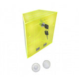 FixtureDisplays® Yellow Green Donation Box Plexiglass Acrylic Fundraising Box Cave Stalactite Style Suggestion Box 7.9"W X 7.6"H X 3.3"D Lock and 2 Keys Wall Mount 21735