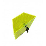 FixtureDisplays® Yellow Green Donation Box Plexiglass Acrylic Fundraising Box Cave Stalactite Style Suggestion Box 7.9"W X 7.6"H X 3.3"D Lock and 2 Keys Wall Mount 21735