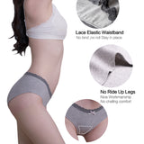 6PK Womens Cotton Underwear Lace Hipster Panties Briefs Assorted Colors 21801-M