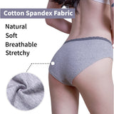 6PK Womens Cotton Underwear Lace Hipster Panties Briefs Assorted Colors 21801-M