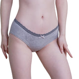 6PK Womens Cotton Underwear Lace Hipster Panties Briefs Assorted Colors 21802-S