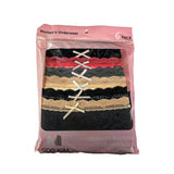 6PK Womens Cotton Underwear Lace Hipster Panties Briefs Assorted Colors 21802-S