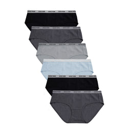 6PK Womens Cotton Underwear Lace Hipster Panties Briefs Assorted Colors 21804-M