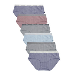 6PK Womens Cotton Underwear Lace Hipster Panties Briefs Assorted Colors 21805-M