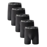 5PK Men's Soft Cotton Boxer Briefs Fly Front Underwear Size: XXL. Fit for waist size: 35.4. 21811-XXL