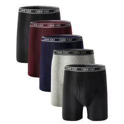 5PK Men's Soft Cotton Boxer Briefs Fly Front Underwear Size: XXL. Fit for waist size: 35.4. 21812-XXL