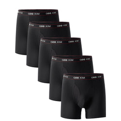 5PK Men's Soft Cotton Boxer Briefs Fly Front Underwear Mesh Fly Pouch Size: M. Fit for waist size: 27.6 21813-M