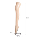 FixtureDisplays? Plastic Mannequin Leg for Display, Commercial Female Standing Leg with Metal Rack, Fleshtone Christmas Leg Lamp DIY 18139