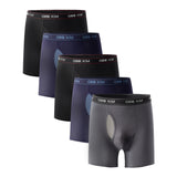 5PK Men's Soft Cotton Boxer Briefs Fly Front Underwear Mesh Fly Pouch  Size: XXL. Fit for waist size: 35.4 21816-XXL