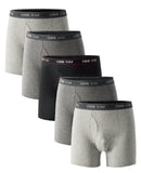 5PK Men's Soft Cotton Boxer Briefs Fly Front Underwear Mesh Fly Pouch  Size: XXL. Fit for waist size: 35.4 21818-XXL