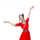 Chinese Folk Dance,tibetan dance performance costume, practice dress, Item Type: Tibetan Dance Costume, dance outfit 21834-L