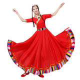 Chinese Folk Dance,tibetan dance performance costume, practice dress, Item Type: Tibetan Dance Costume, dance outfit 21834-L