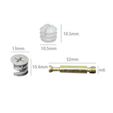 10PK Cam Fittings Size 13 x 10mm Dowel Size M6 x 32mm Nut Size 10.4x5.5x10.4mm 21894
