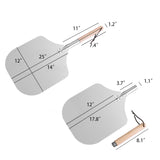 Aluminum Pizza Peel, Wooden Handle, 12 X 14 Inch Blade, 25 Inch Overall Length 21910