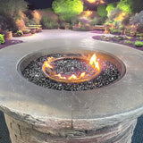 10 lbs Round Fire Glass Propane Fire Pit Fireplace Glass Rocks Shinny BLack 21915