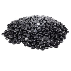 10 lbs Round Fire Glass Propane Fire Pit Fireplace Glass Rocks Shinny BLack 21915
