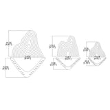 Set of 3 Nesting Metal Iron Mountain Abstract Art, Tabletop Office Garden Décor 21940-30