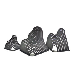 Set of 3 Nesting Metal Iron Mountain Abstract Art, Tabletop Office Garden Décor 21940-30