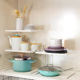 11X8.8X7.5" White 2 PK Metal Shelf Stackable Raised Display Stand Riser Storage 21940-50