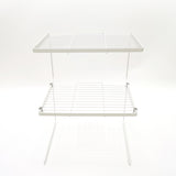 11X8.8X7.5" White 2 PK Metal Shelf Stackable Raised Display Stand Riser Storage 21940-50