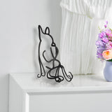 3.9X5.5X0.4" Metal Bulldog Art Small Tabletop Wall Hanging Mount Abstract Sculpture 21940-70