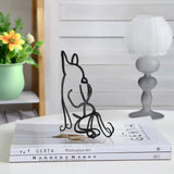 3.9X5.5X0.4" Metal Bulldog Art Small Tabletop Wall Hanging Mount Abstract Sculpture 21940-70