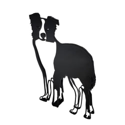 4.3X5.5X0.4" Graceful Metal Border Collie Art Modern Interiors with Elegance 21940-76