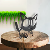 4.6X4.9X0.4" Graceful Metal Cat Art Modern Interiors with Elegance 21940-80