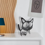4.6X4.9X0.4" Graceful Metal Cat Art Modern Interiors with Elegance 21940-80