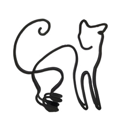4.7X4.8X0.4" Graceful Metal Cat Art Modern Interiors with Elegance 21940-81