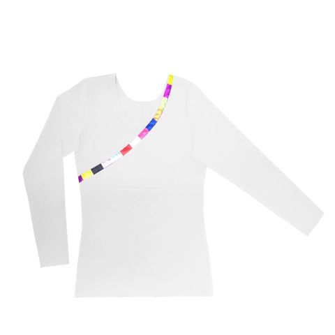 Long Sleeve Tibetan Dance Dress Top Shirt White  21951
