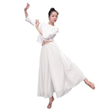 Chifon Women's Wide Leg Pavanna Pants for Yoga Chinese Traditional Classic Dance 21953