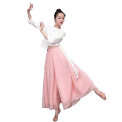 Chifon Women's Wide Leg Pavanna Pants for Yoga Chinese Traditional Classic Dance 21954