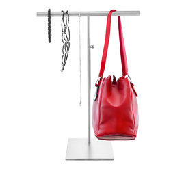 Display Stand T Shaped Adjustable Height Jewelry/Scarf/Handbag Metal Bag Holder 21995