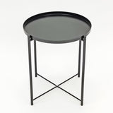 Round Side Table Coffee Table Tray Metal End Riser Stand 17X17X20" 22000