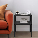 Metal 2-Tier Shelf Nightstand 14X11X17" Sturdy Riser 50 lbs Capacity End Table 22003