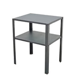 Metal 2-Tier Shelf Nightstand 14X11X17" Sturdy Riser 50 lbs Capacity End Table 22003