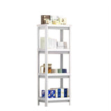 4 Tier Plastic Shelf Stand 14X10.5X39" Mesh Trays White Shower Pantry RetailShop 22004