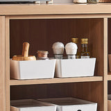 2PK Plastic Storage Bin w/ Lid White Stackable Box Pantry Kitchen Organizer 22008-2PK