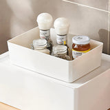 2PK Plastic Storage Bin w/ Lid White Stackable Box Pantry Kitchen Organizer 22008-2PK