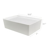 2PK Plastic Storage Bin w/ Lid White Stackable Box Pantry Kitchen Organizer 22008-2PK