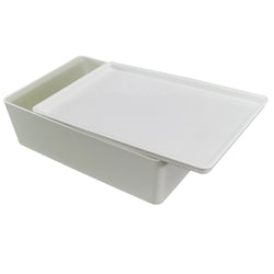 Plastic Storage Bin w/ Lid White Stackable Box Closet Pantry Kitchen Organizer 22008