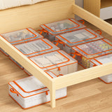 Clothes Storage Bags Clear Grid PVC and Orange Zipper Edge Sweater Storage Bags 22009