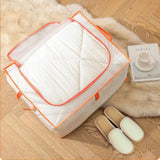 Clothes Storage Bags Clear Grid PVC and Orange Zipper Edge Sweater Storage Bags 22009